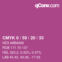 Farbcode: CMYK 0 / 59 / 20 / 33 | qconv.com