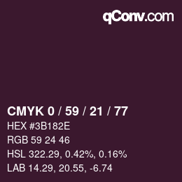 颜色代码: CMYK 0 / 59 / 21 / 77 | qconv.com