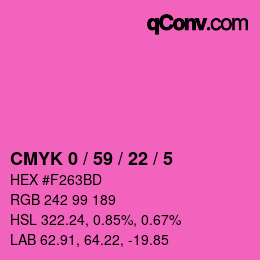 Color code: CMYK 0 / 59 / 22 / 5 | qconv.com