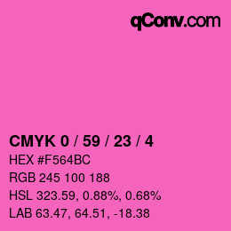カラーコード: CMYK 0 / 59 / 23 / 4 | qconv.com