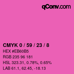 Color code: CMYK 0 / 59 / 23 / 8 | qconv.com