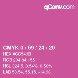 Color code: CMYK 0 / 59 / 24 / 20 | qconv.com