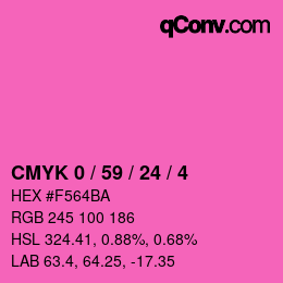 カラーコード: CMYK 0 / 59 / 24 / 4 | qconv.com