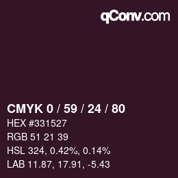 カラーコード: CMYK 0 / 59 / 24 / 80 | qconv.com