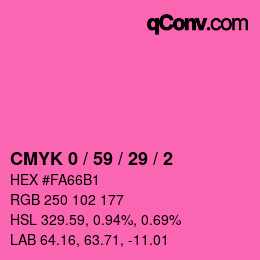 Color code: CMYK 0 / 59 / 29 / 2 | qconv.com