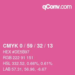 カラーコード: CMYK 0 / 59 / 32 / 13 | qconv.com