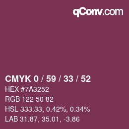 Color code: CMYK 0 / 59 / 33 / 52 | qconv.com