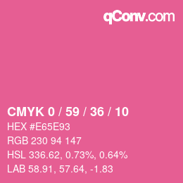 颜色代码: CMYK 0 / 59 / 36 / 10 | qconv.com