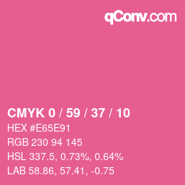 カラーコード: CMYK 0 / 59 / 37 / 10 | qconv.com