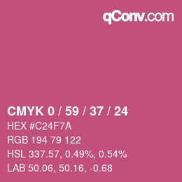 カラーコード: CMYK 0 / 59 / 37 / 24 | qconv.com