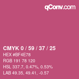 Color code: CMYK 0 / 59 / 37 / 25 | qconv.com