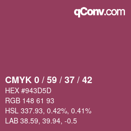カラーコード: CMYK 0 / 59 / 37 / 42 | qconv.com