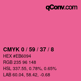 カラーコード: CMYK 0 / 59 / 37 / 8 | qconv.com