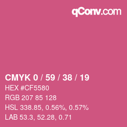 カラーコード: CMYK 0 / 59 / 38 / 19 | qconv.com