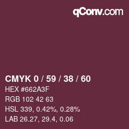 Color code: CMYK 0 / 59 / 38 / 60 | qconv.com