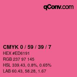 颜色代码: CMYK 0 / 59 / 39 / 7 | qconv.com
