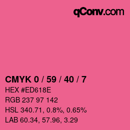 カラーコード: CMYK 0 / 59 / 40 / 7 | qconv.com