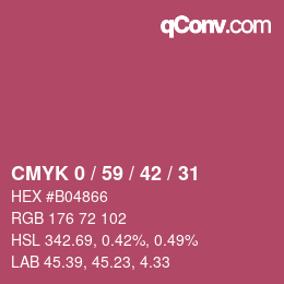 カラーコード: CMYK 0 / 59 / 42 / 31 | qconv.com