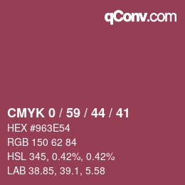 颜色代码: CMYK 0 / 59 / 44 / 41 | qconv.com