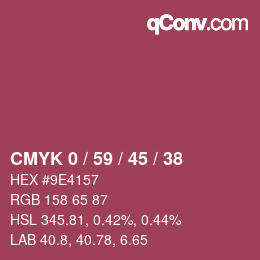 Color code: CMYK 0 / 59 / 45 / 38 | qconv.com