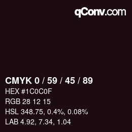 颜色代码: CMYK 0 / 59 / 45 / 89 | qconv.com