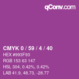 颜色代码: CMYK 0 / 59 / 4 / 40 | qconv.com
