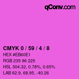 カラーコード: CMYK 0 / 59 / 4 / 8 | qconv.com