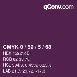 Color code: CMYK 0 / 59 / 5 / 68 | qconv.com