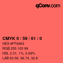 颜色代码: CMYK 0 / 59 / 61 / 0 | qconv.com