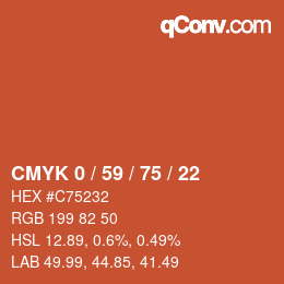 Color code: CMYK 0 / 59 / 75 / 22 | qconv.com