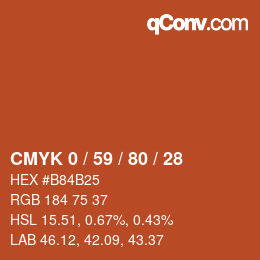 Color code: CMYK 0 / 59 / 80 / 28 | qconv.com