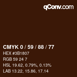 Color code: CMYK 0 / 59 / 88 / 77 | qconv.com