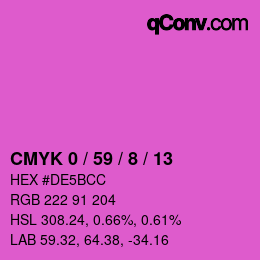 カラーコード: CMYK 0 / 59 / 8 / 13 | qconv.com