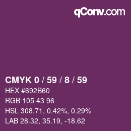 カラーコード: CMYK 0 / 59 / 8 / 59 | qconv.com