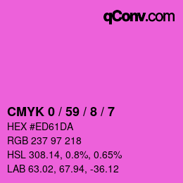 カラーコード: CMYK 0 / 59 / 8 / 7 | qconv.com