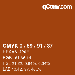 Color code: CMYK 0 / 59 / 91 / 37 | qconv.com