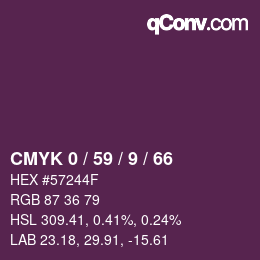 カラーコード: CMYK 0 / 59 / 9 / 66 | qconv.com