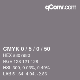 Color code: CMYK 0 / 5 / 0 / 50 | qconv.com