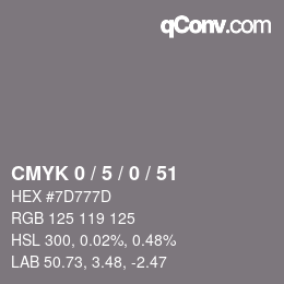 Color code: CMYK 0 / 5 / 0 / 51 | qconv.com