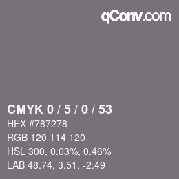 颜色代码: CMYK 0 / 5 / 0 / 53 | qconv.com