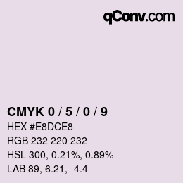 カラーコード: CMYK 0 / 5 / 0 / 9 | qconv.com