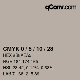 カラーコード: CMYK 0 / 5 / 10 / 28 | qconv.com