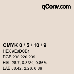 カラーコード: CMYK 0 / 5 / 10 / 9 | qconv.com