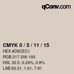 カラーコード: CMYK 0 / 5 / 11 / 15 | qconv.com