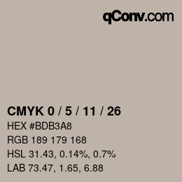 Color code: CMYK 0 / 5 / 11 / 26 | qconv.com