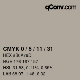 カラーコード: CMYK 0 / 5 / 11 / 31 | qconv.com