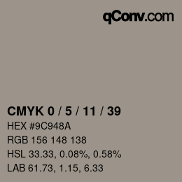 Color code: CMYK 0 / 5 / 11 / 39 | qconv.com