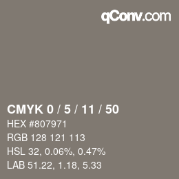 Color code: CMYK 0 / 5 / 11 / 50 | qconv.com