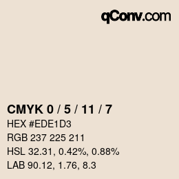 カラーコード: CMYK 0 / 5 / 11 / 7 | qconv.com