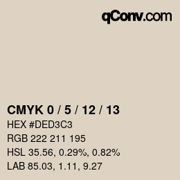 カラーコード: CMYK 0 / 5 / 12 / 13 | qconv.com